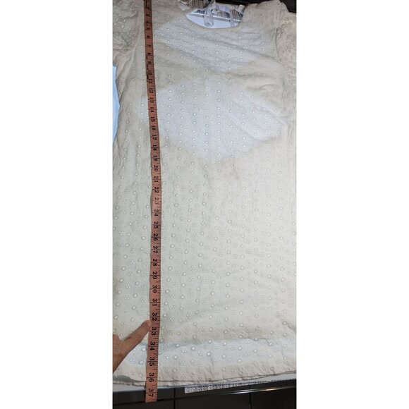 Free People Womens Apricot Rose Mini Dress Puff Sleeve Eyelet White Size XLarge - Picture 12 of 14